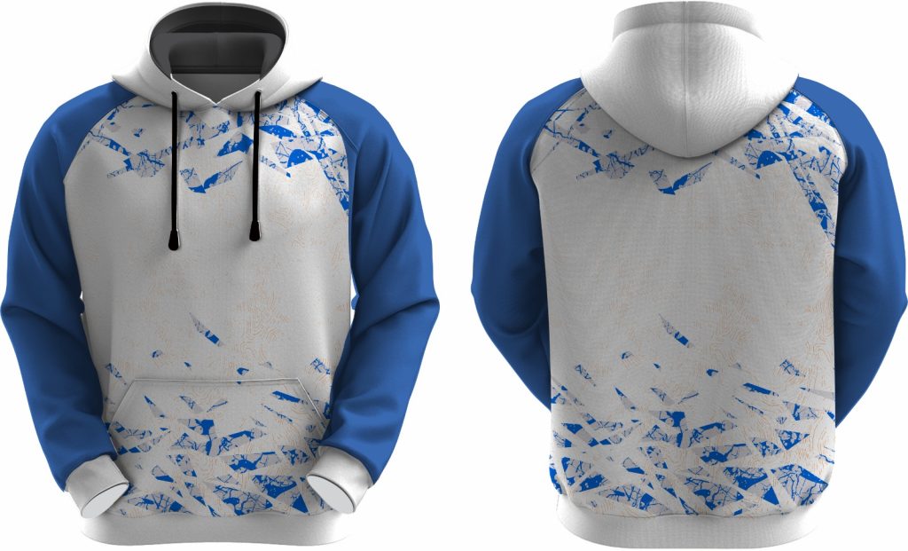 Sweatshirt bleu et gris imprimé