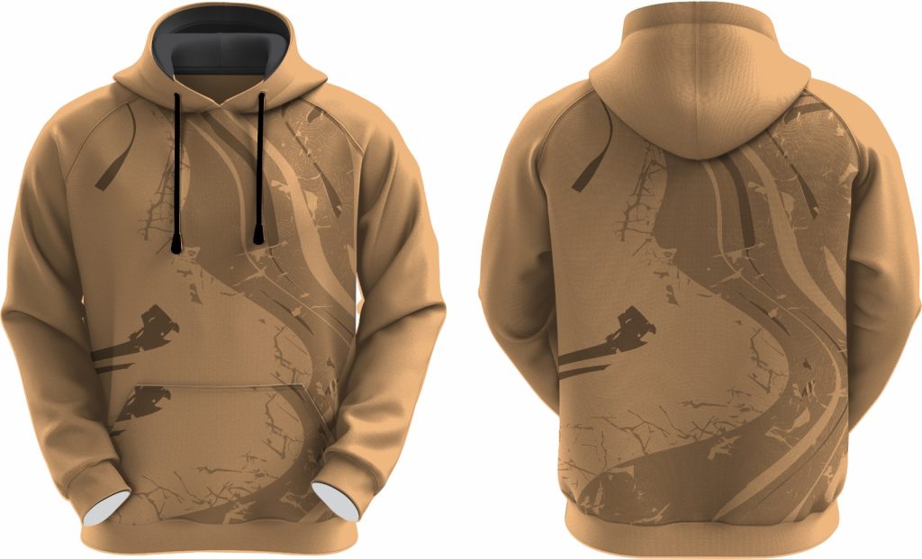 Haut à capuche beige avec motifs